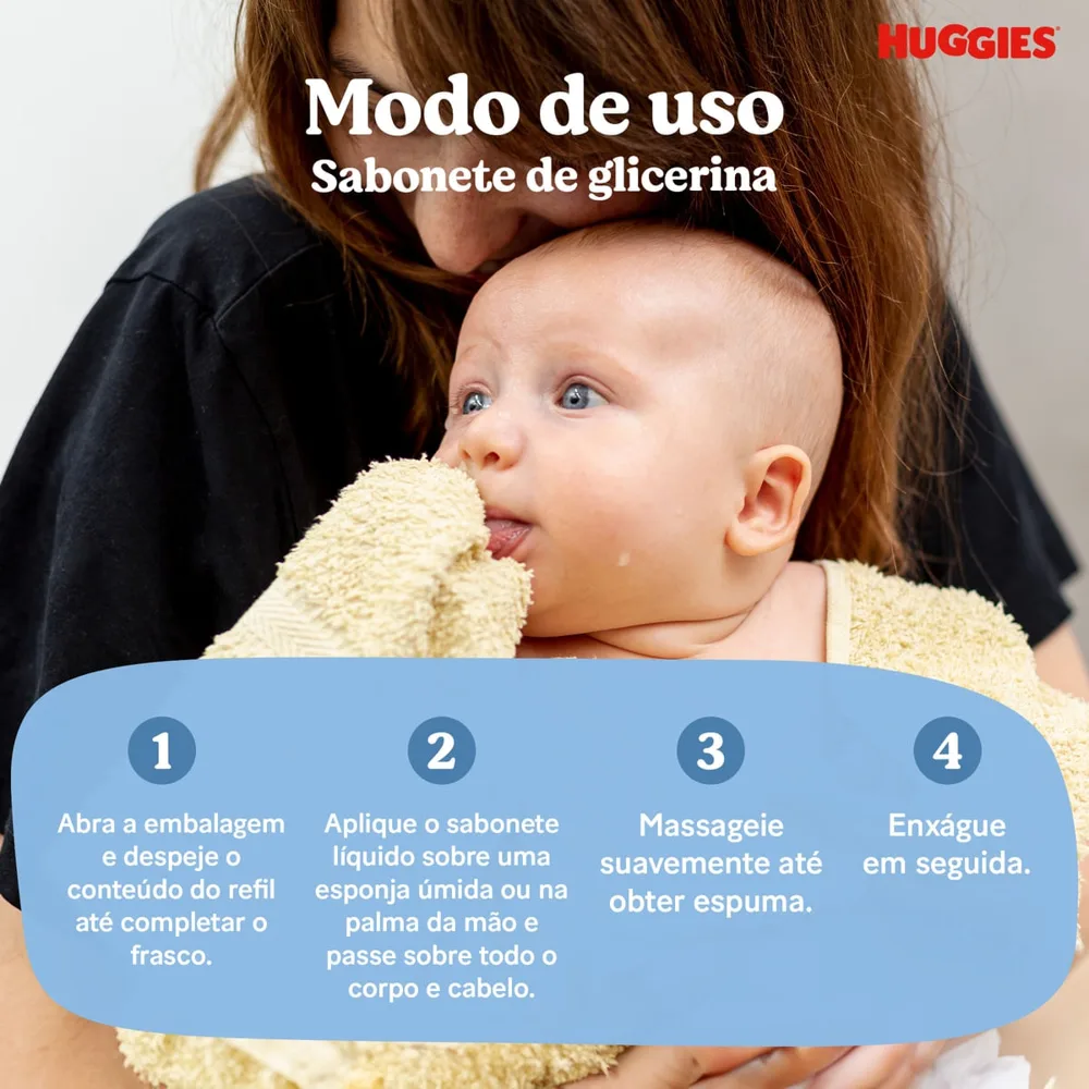 Sabonete Líquido Infantil Huggies Extra Suave Refil 200ml