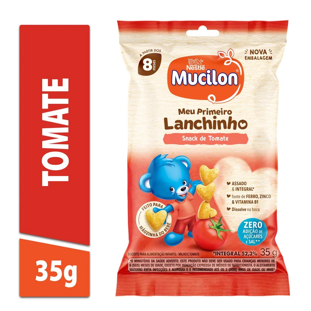 Snack Infantil Mucilon Meu Primeiro Lanchinho Sabor Tomate 35g