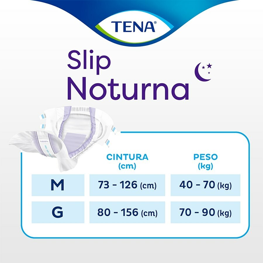 Fralda Geriátrica Unissex Tena Slip Noturna G - 7 Unidades
