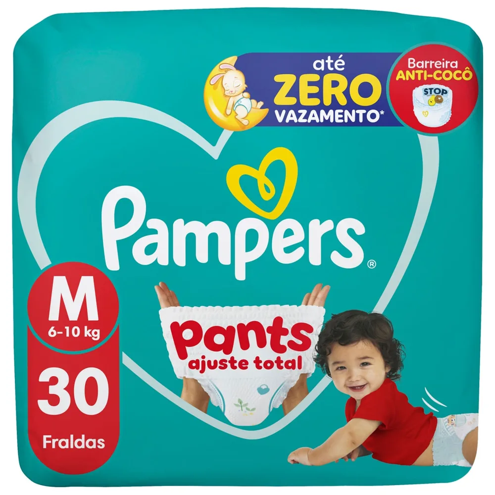 Fralda Pampers Pants Ajuste Total M 30 Unidades