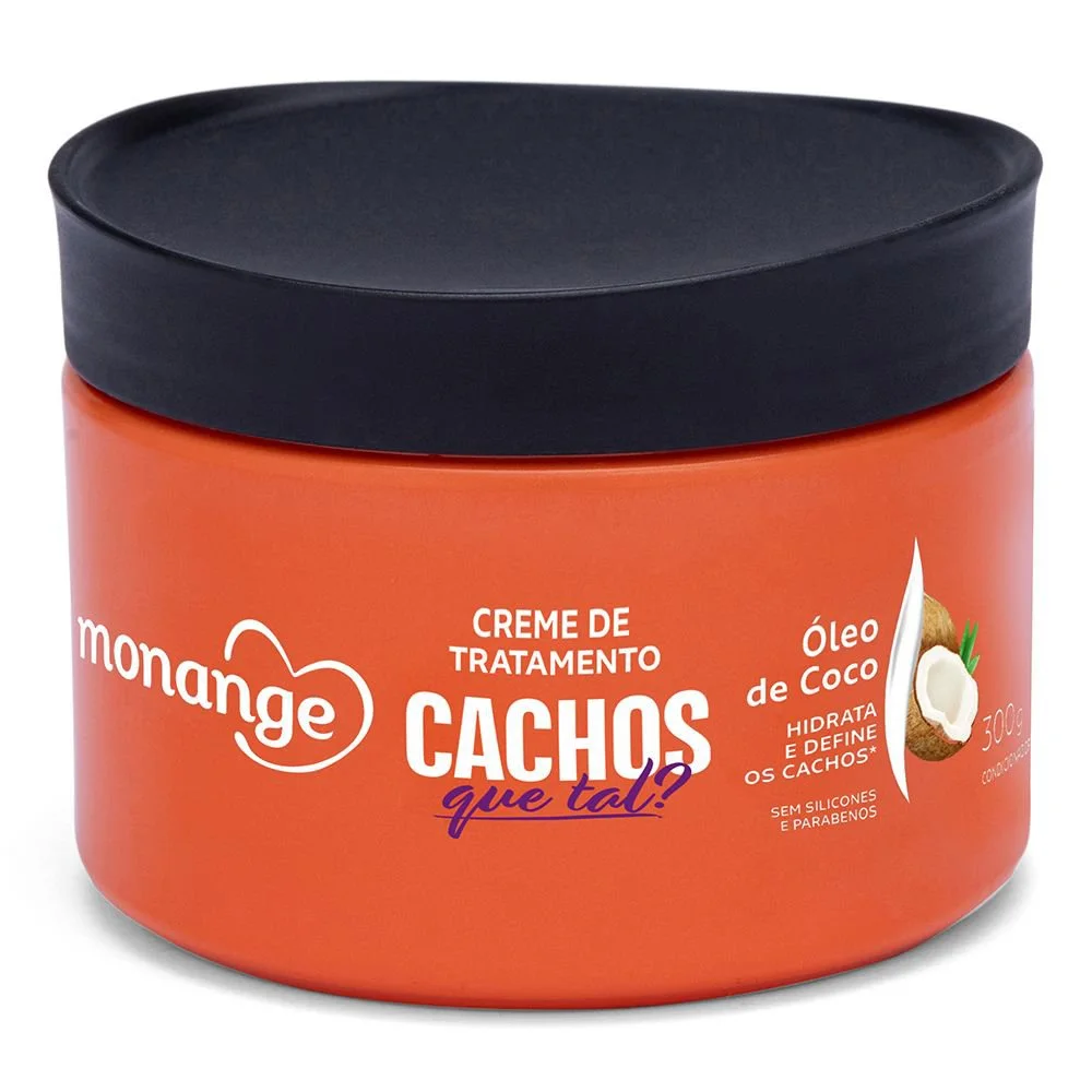 Creme de Tratamento Capilar Monange Cachos Que Tal Óleo de Coco 300g