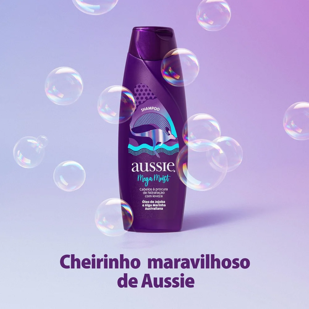 Shampoo Aussie Mega Moist Super Hidratação 180ml