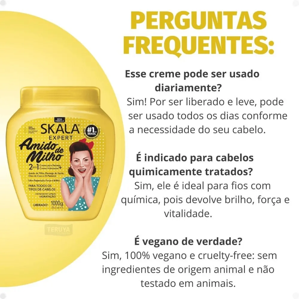 Creme de Tratamento Capilar Skala Expert Amido de Milho 2 em 1 1000g