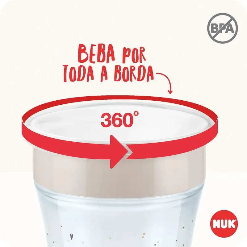 Copo de Transição NUK Evolution Magic Cup 360º +8 meses Antivazamento Azul 230ml 1 Unidade
