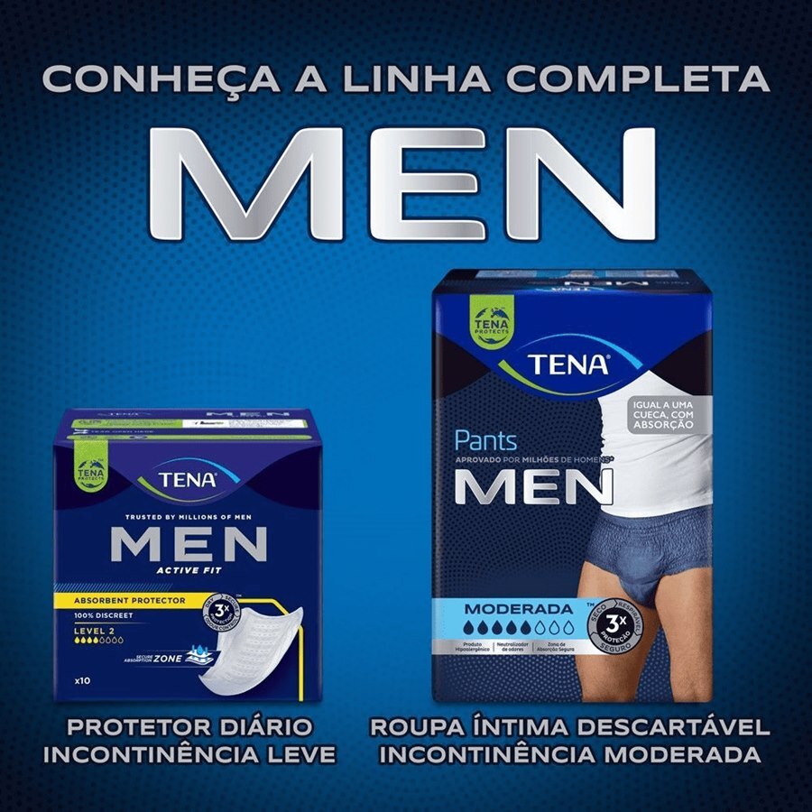 Absorvente Para Incontinência Urinária Tena Men Médio - 10 Unidades