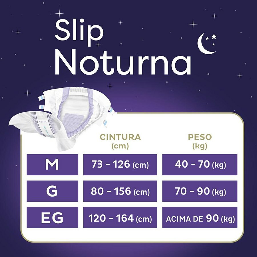 Fralda Geriátrica Unissex Tena Slip Noturna Eg - 16 Unidades