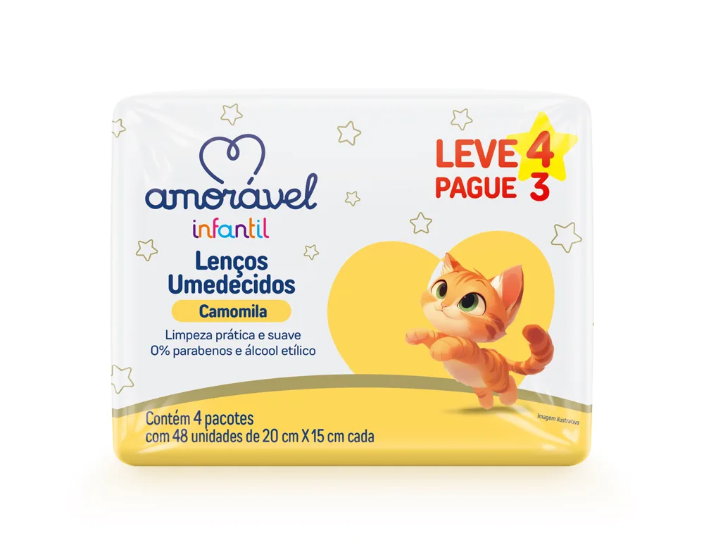 Lenços Umedecidos Amorável 192 Unidades