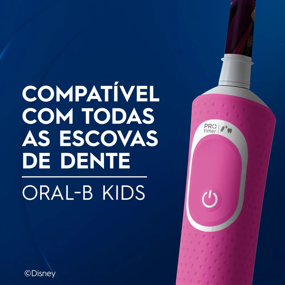 Refil Escova Dental Elétrica Infantil Oral-B Kids Disney Princesas Cerdas Macias +3 anos 2 Unidades