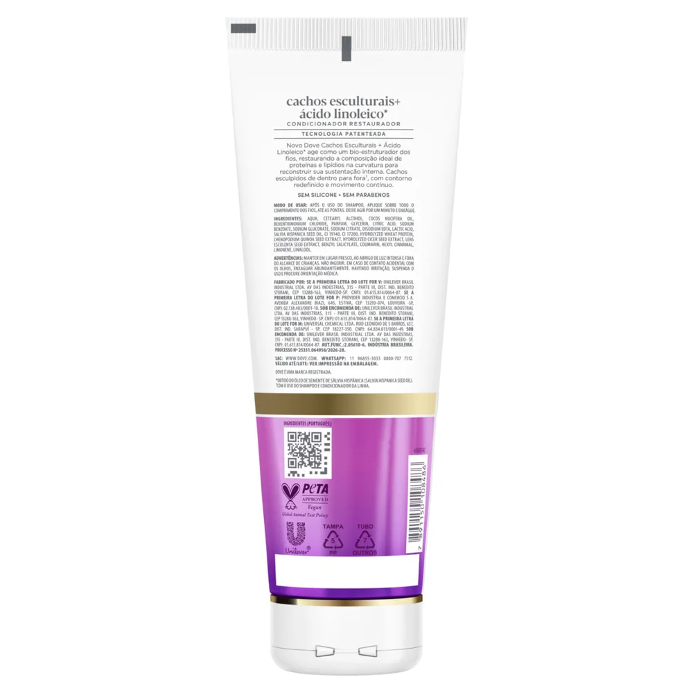 Condicionador Dove Cachos Esculturais + Ácido Linoleico 250ml