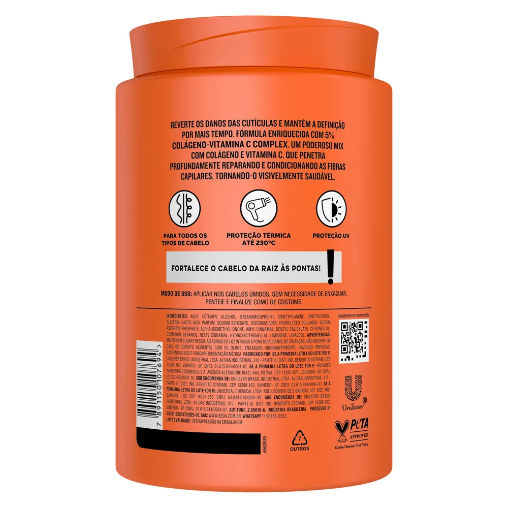 Creme Para Pentear Seda Regeneração Intensa + Definição 900g