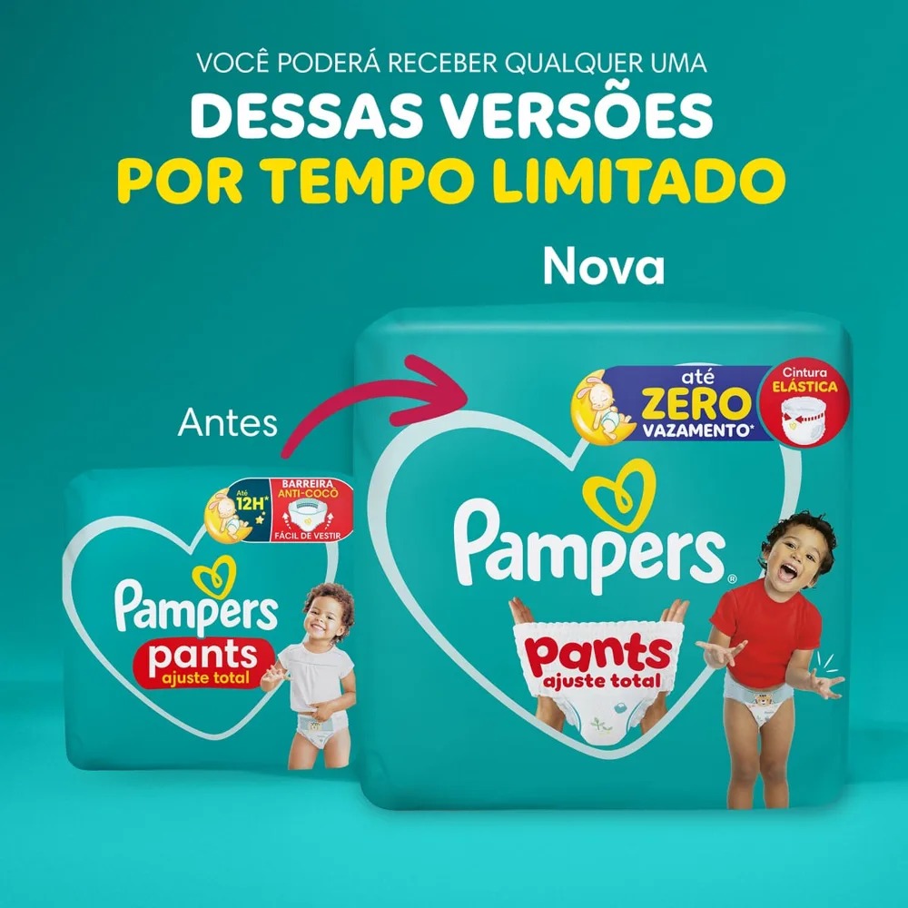 Fralda Pampers Pants Ajuste Total Xxg 74 Unidades