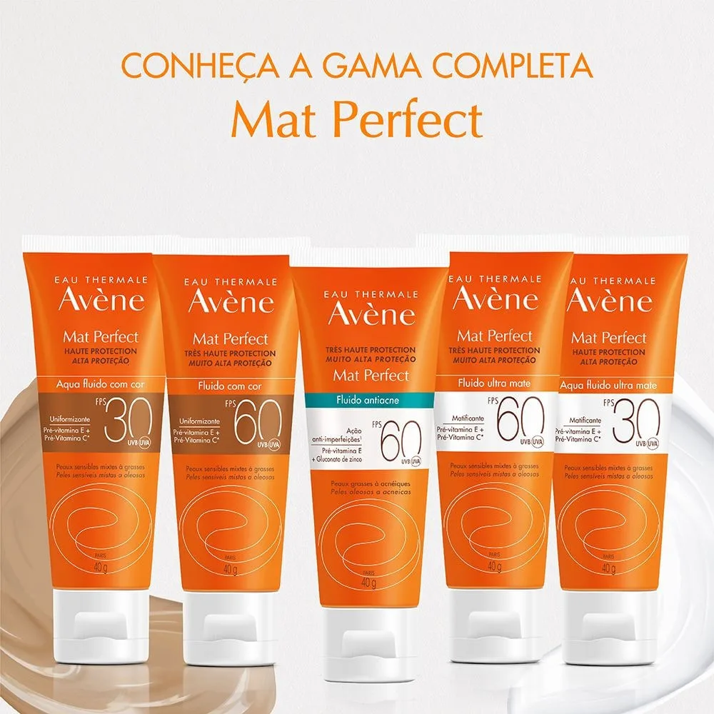 Protetor Solar Facial Avène Mat Perfect Fluído Antiacne FPS60 40g