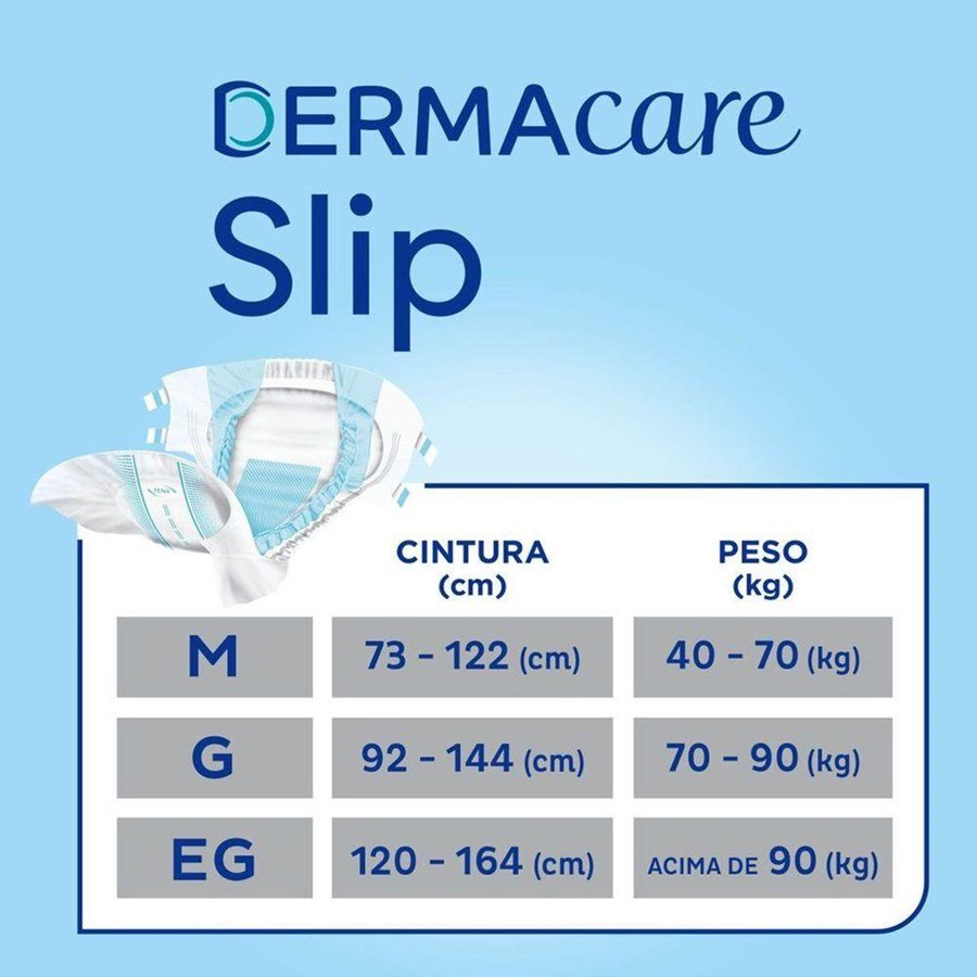 Fralda Geriátrica Unissex Tena Dermacare Slip Eg - 16 Unidades