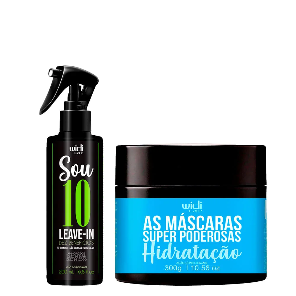 Widi Care - Kit Super Poderosas + Sou 10 - Máscara 300g + Leave-In 200ml