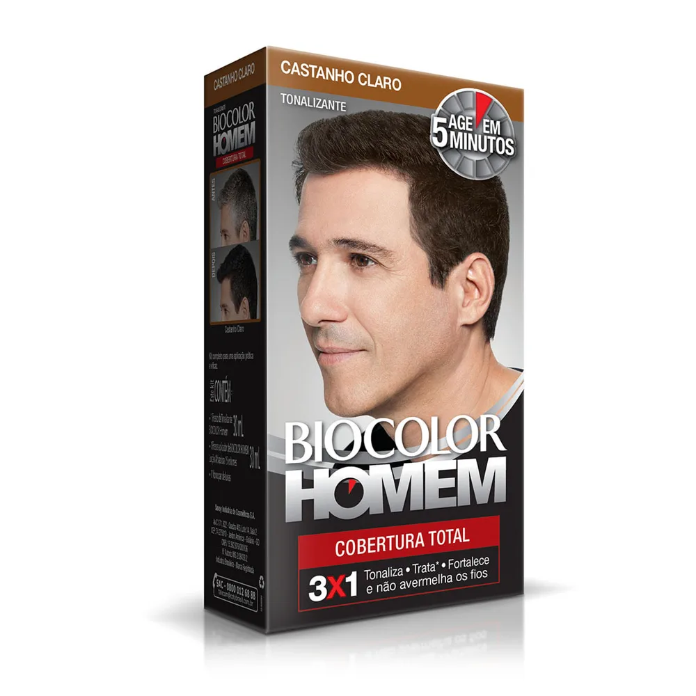 Tintura Biocolor homem castanho Claro 30ml