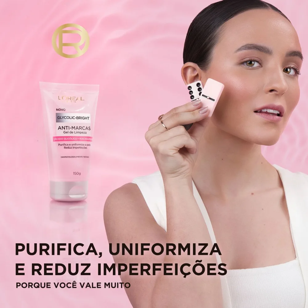 Gel de Limpeza Facial L’Oréal Paris Glycolic Bright Antimarcas com Ácido Glicólico e Niacinamida 150g