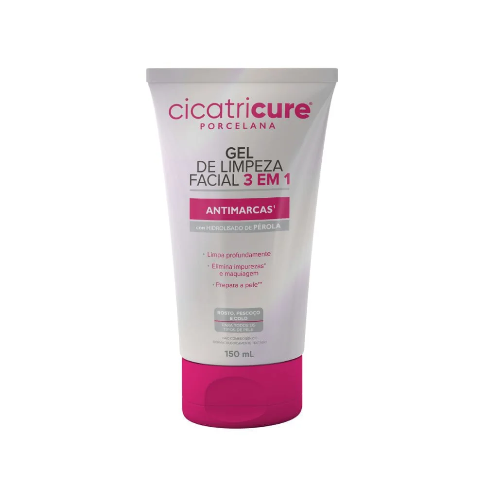Gel de Limpeza Facial Cicatricure Porcelana Antimarcas 3 em 1 150ml