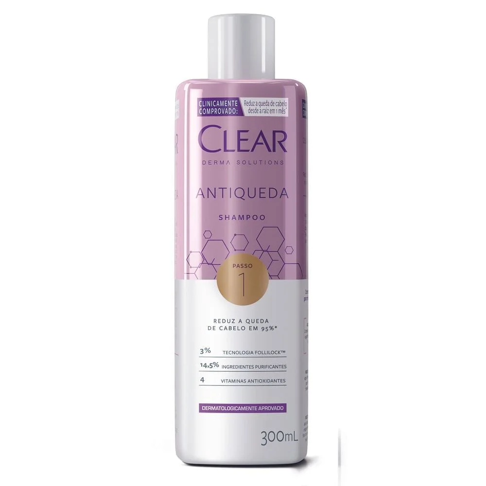 Shampoo Clear Derma Solutions Antiqueda Passo 1 300ml