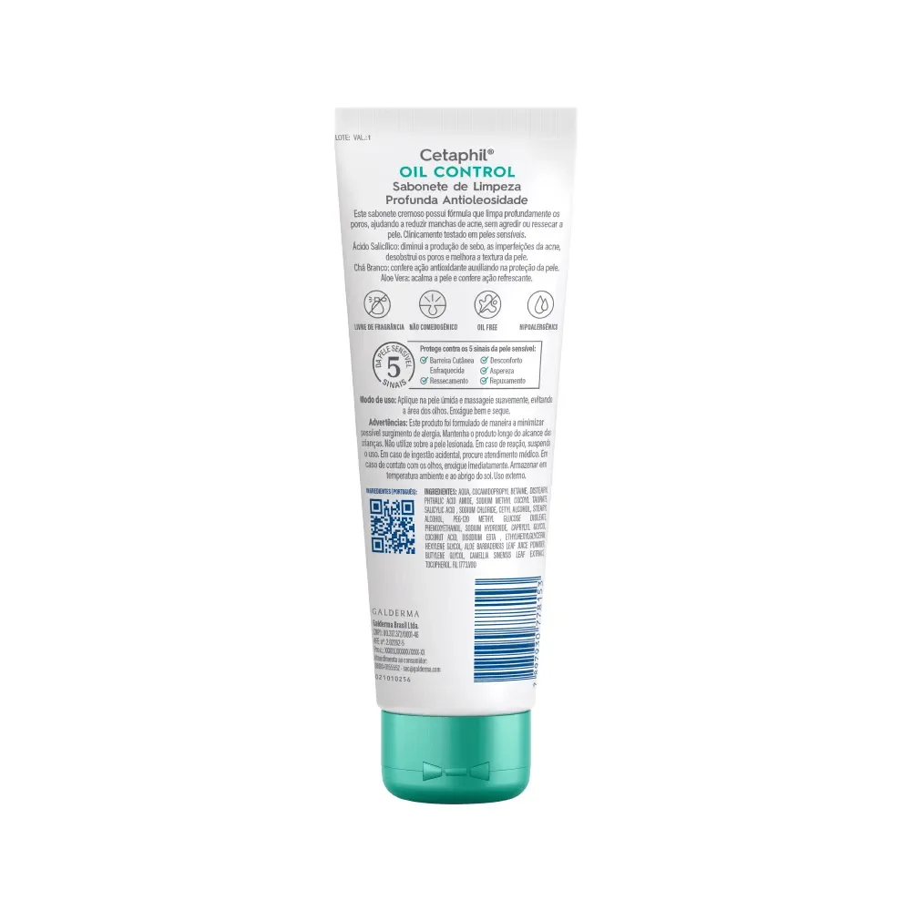 Sabonete Facial Cetaphil Oil Control Limpeza Profunda Anti Oleosidade 124ml