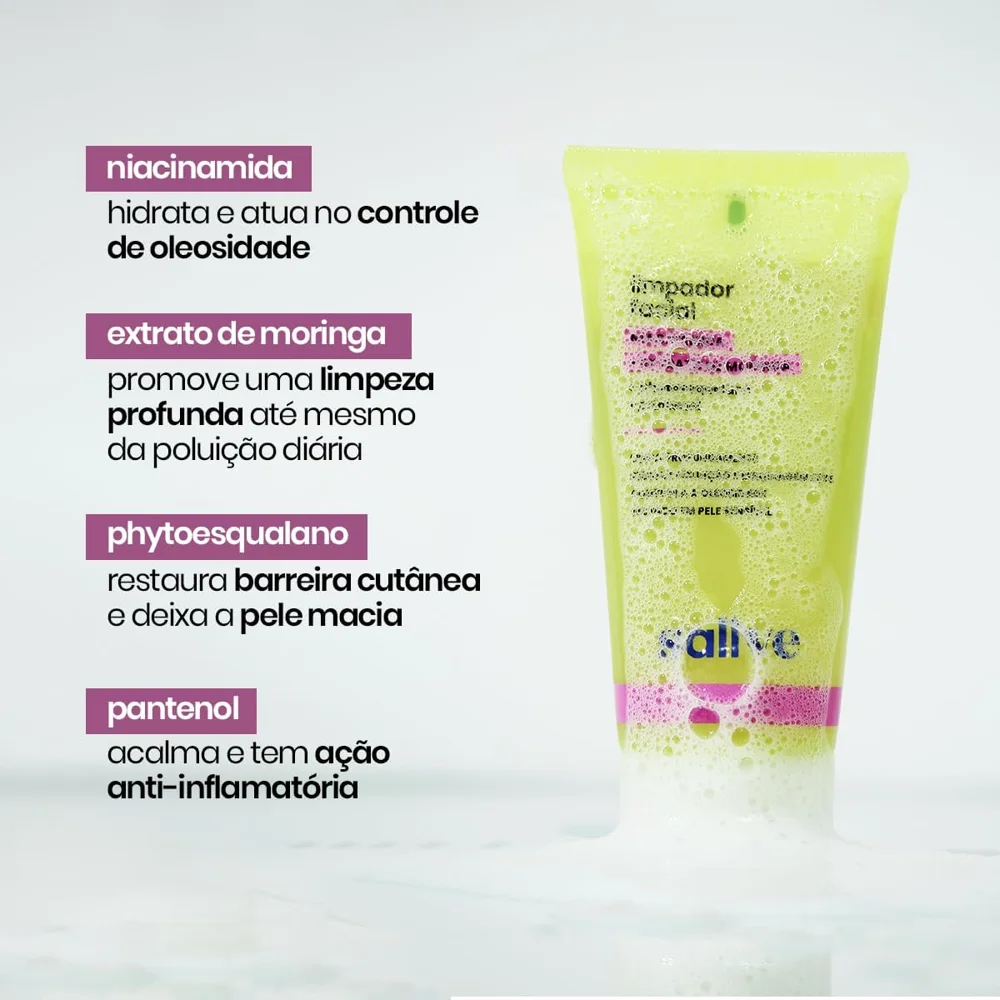 Gel de Limpeza Faciall Sallve com Niacinamida 60ml