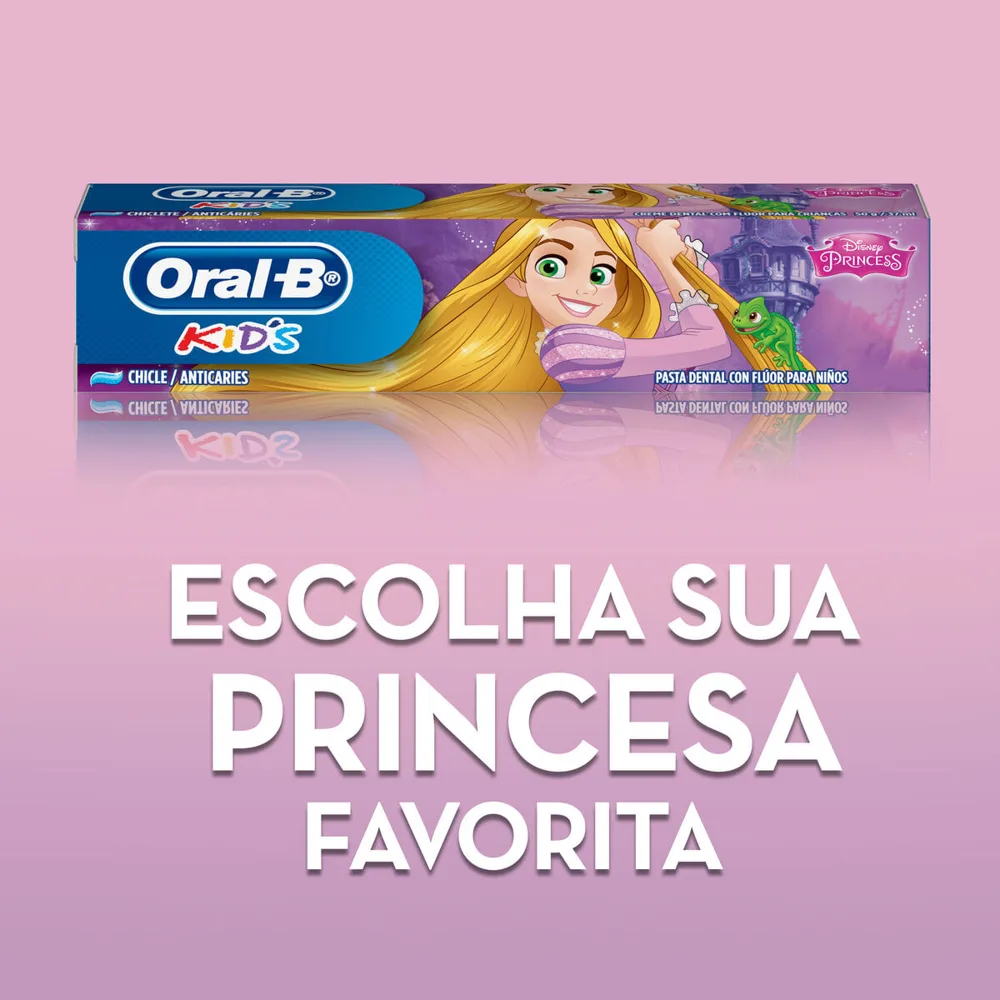 Creme Dental Infantil Oral-B Kids Disney Princesas Anticáries com Flúor 50g