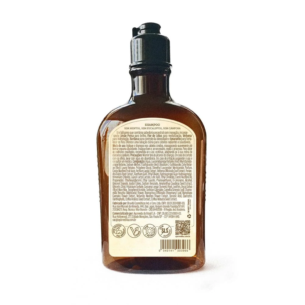 Shampoo Ayurvédico Cabelos Mistos e Oleosos Nutri e Hidrata