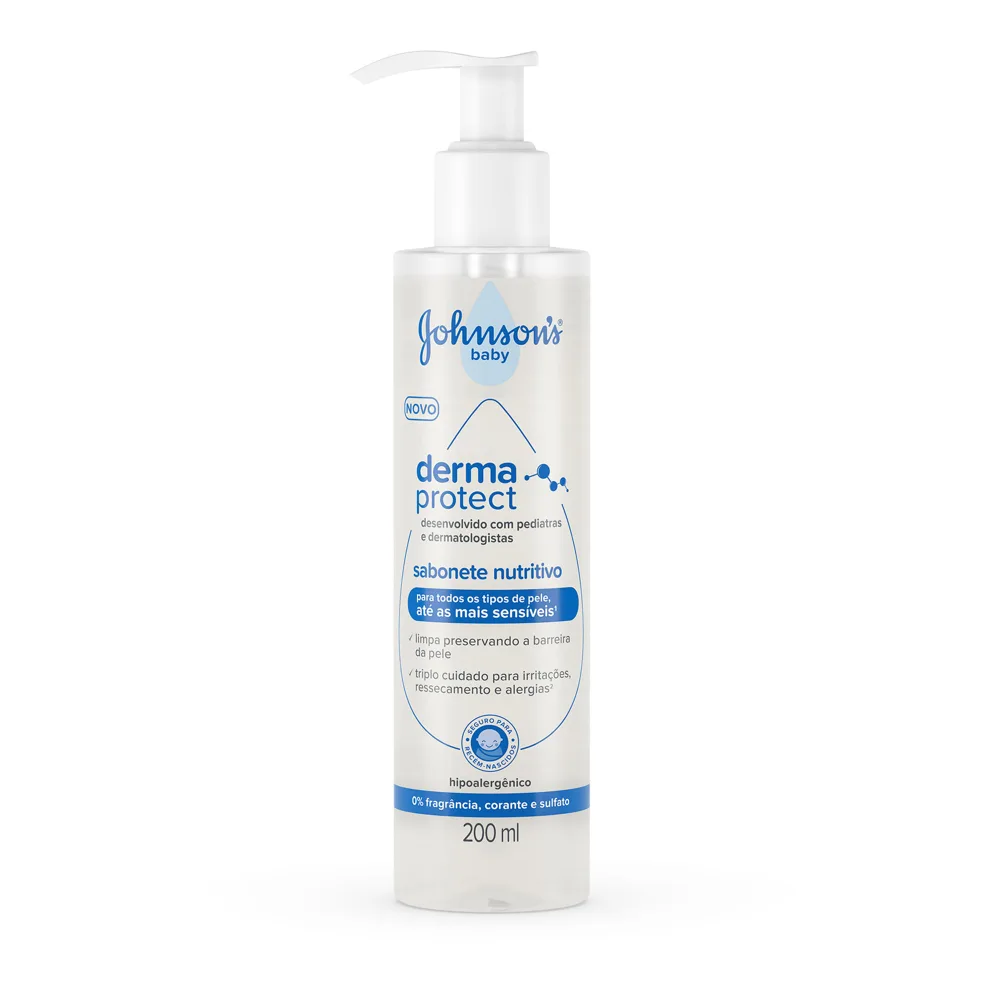 Sabonete Líquido Nutritivo Johnson's Baby Derma Protect Sem Fragrância 200ml