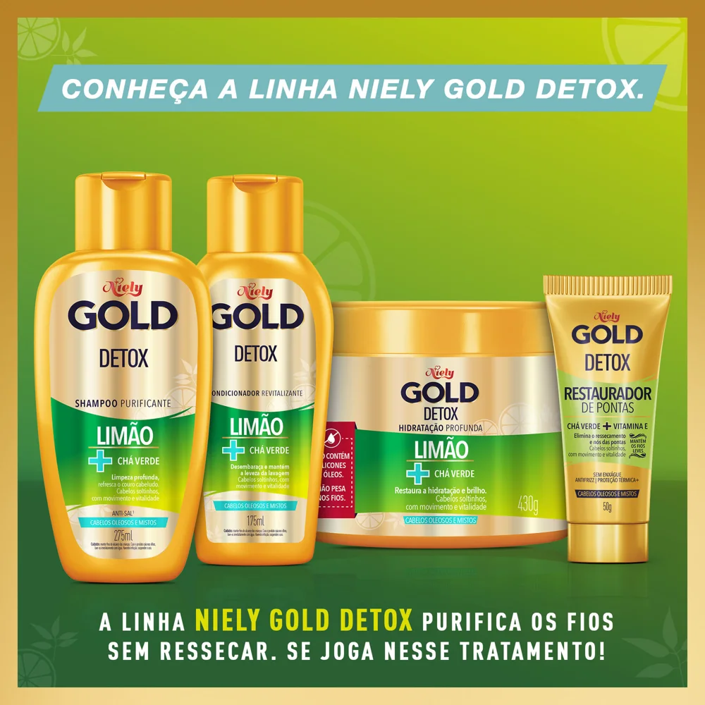 Creme de Tratamento Capilar Niely Gold Detox 430g
