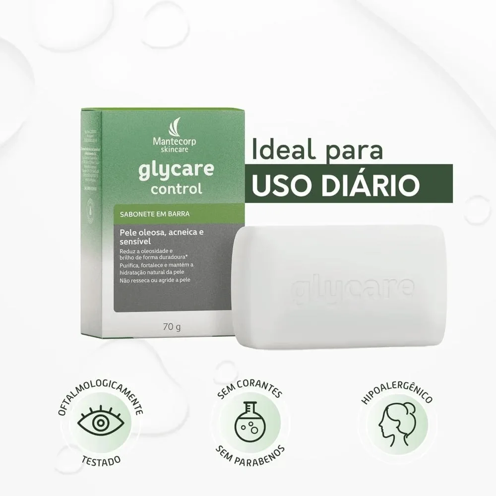 Sabonete em Barra Facial Glycare Control Pele Oleosa Acneica e Sensível 70g