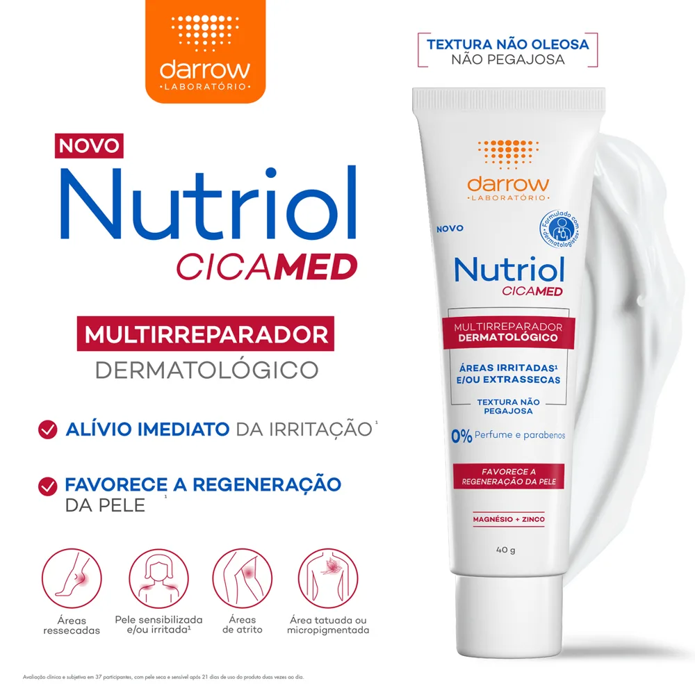 Creme Reparador Darrow Nutriol Cicamed Sem Perfume Magnésio e Zinco 20g