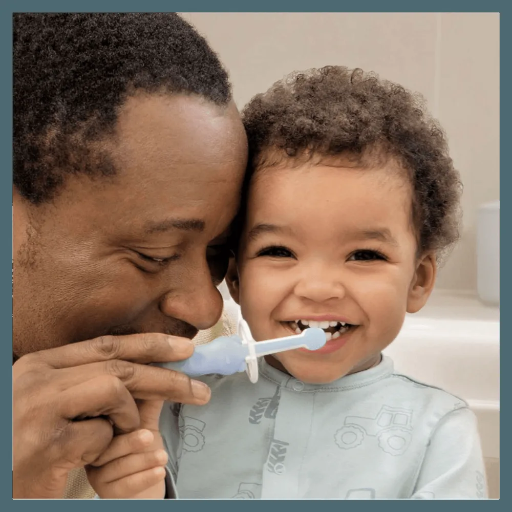 Escova Dental Infantil MAM Training Brush +6 meses Azul 1 Unidade
