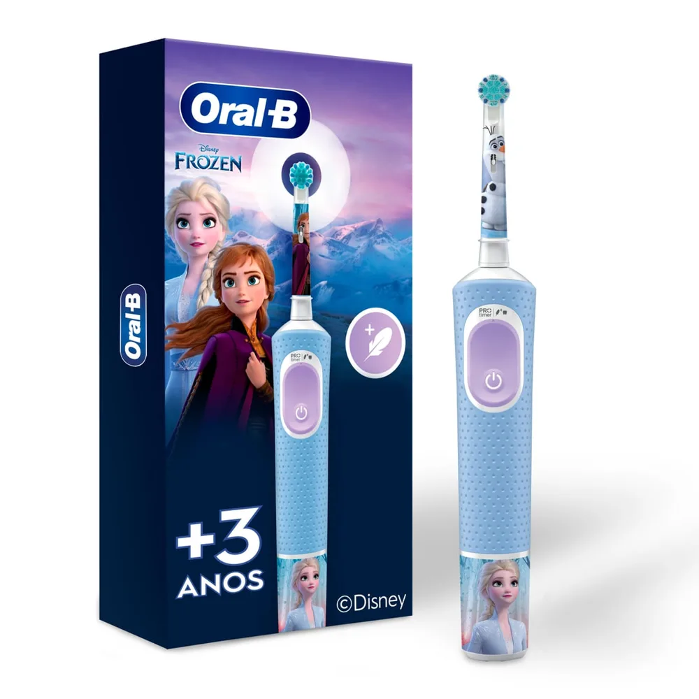 Escova Dental Elétrica Infantil Oral-B Pro Kids Frozen Cerdas Extra Suaves +3 anos Bivolt 1 Unidade