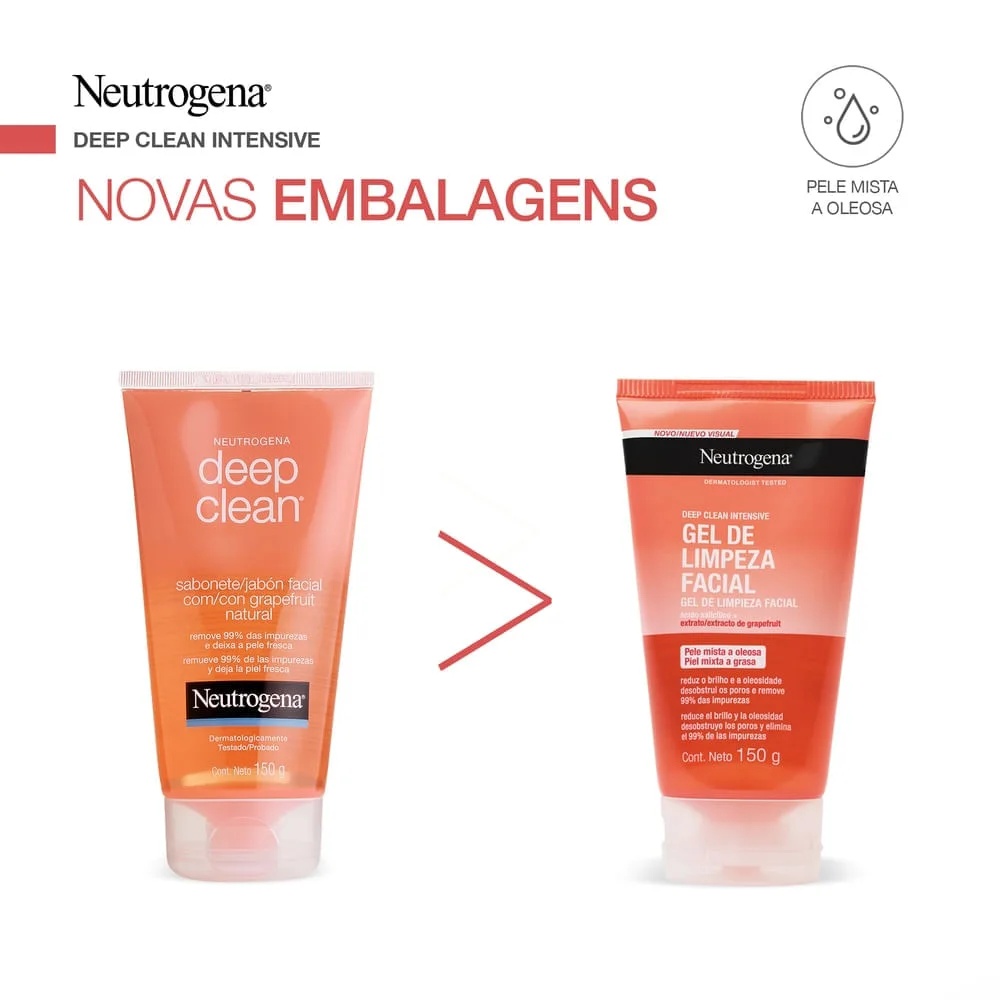 Sabonete em Gel Facial Neutrogena Deep Clean Grapefruit 150g