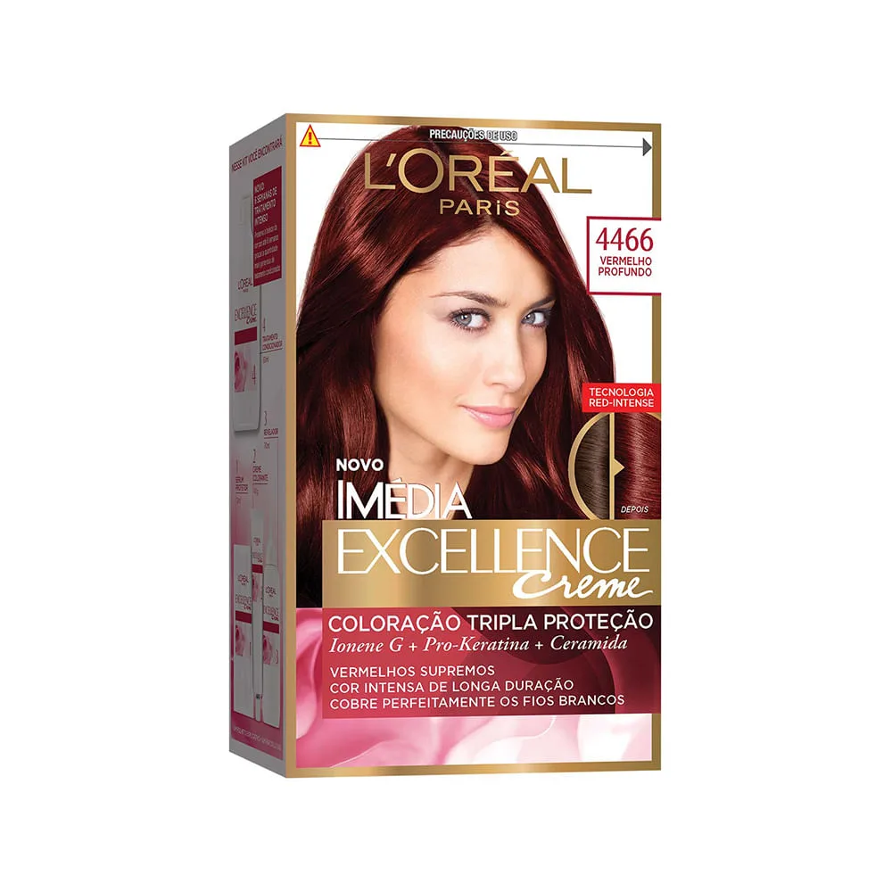 Tintura Imédia Excelance Loreal Paris Vermelho Profundo 4466
