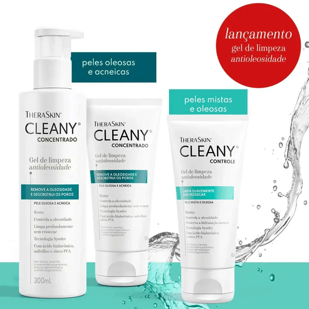 Gel de Limpeza Facial Theraskin Cleany Concentrado Antioleosidade 300ml