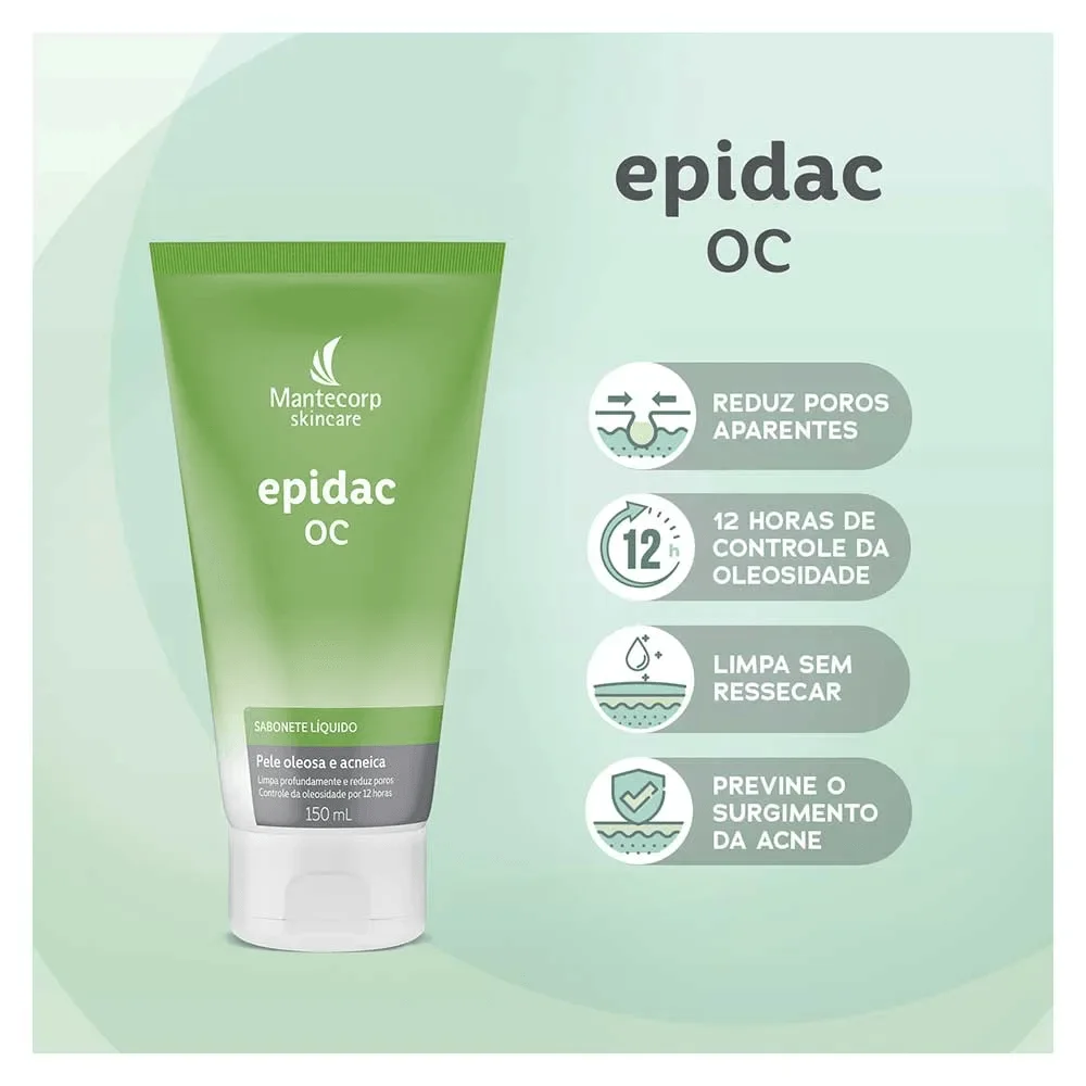 Sabonete Líquido Facial Mantecorp Epidac OC Pele Oleosa e Acneica 150ml
