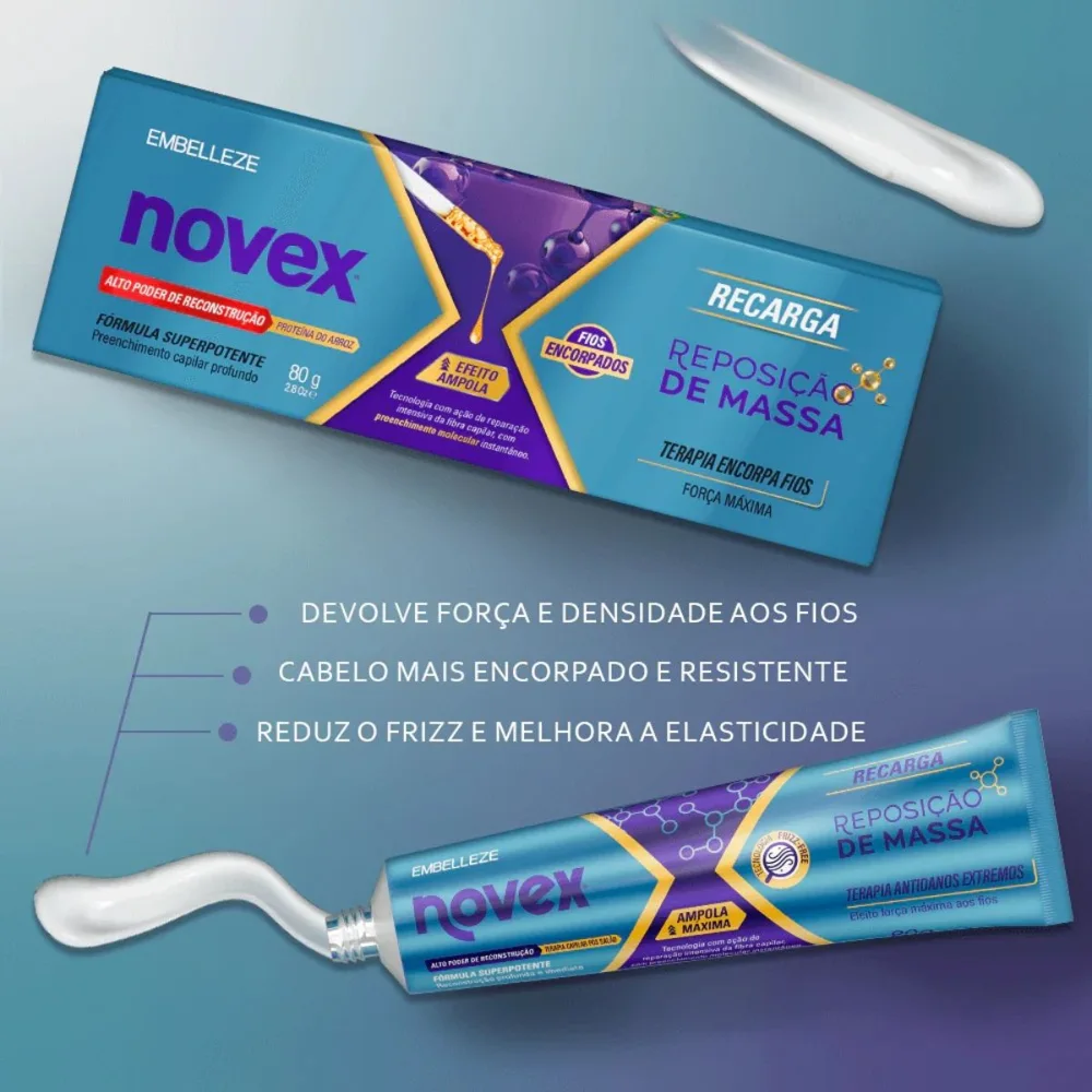 Máscara De Tratamento Capilar Novex Recarga Reposição De Massa 80g