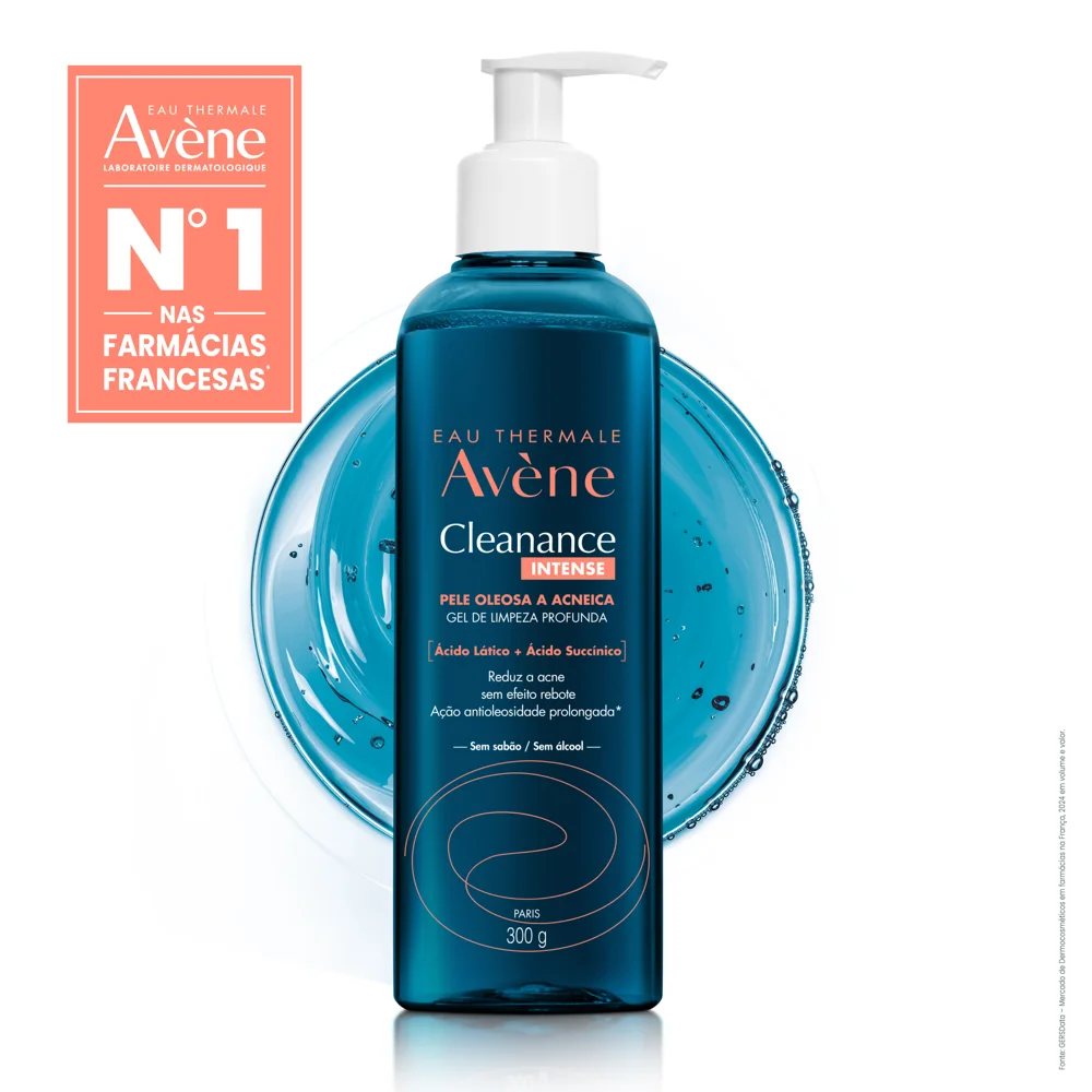 Gel de Limpeza Facial Avène Cleanance Intense Pele Oleosa e Acneica 300g