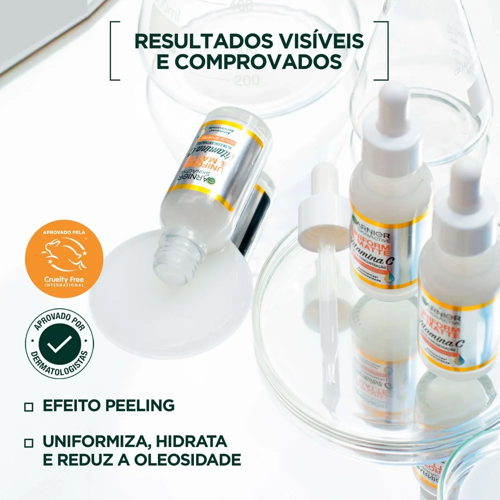 Sérum Facial Garnier Uniform & Matte Antimarcas com Vitamina C Efeito Matte 15ml