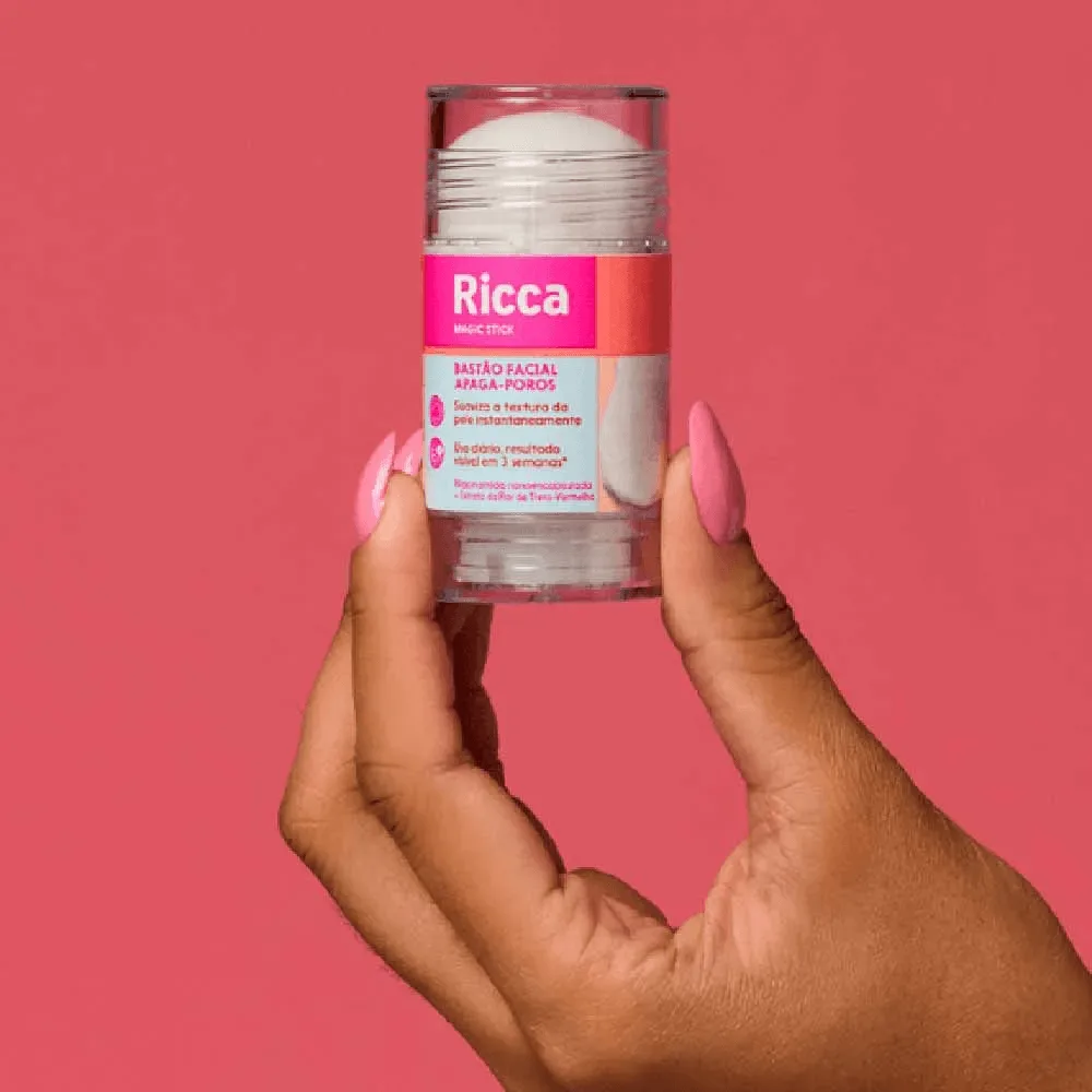 Bastão Facial Ricca Magic Stick Apaga Poros Antioleosidade Stick 80g