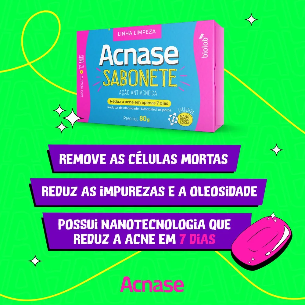 Sabonete em Barra Facial Acnase Clean Antiacne 80g