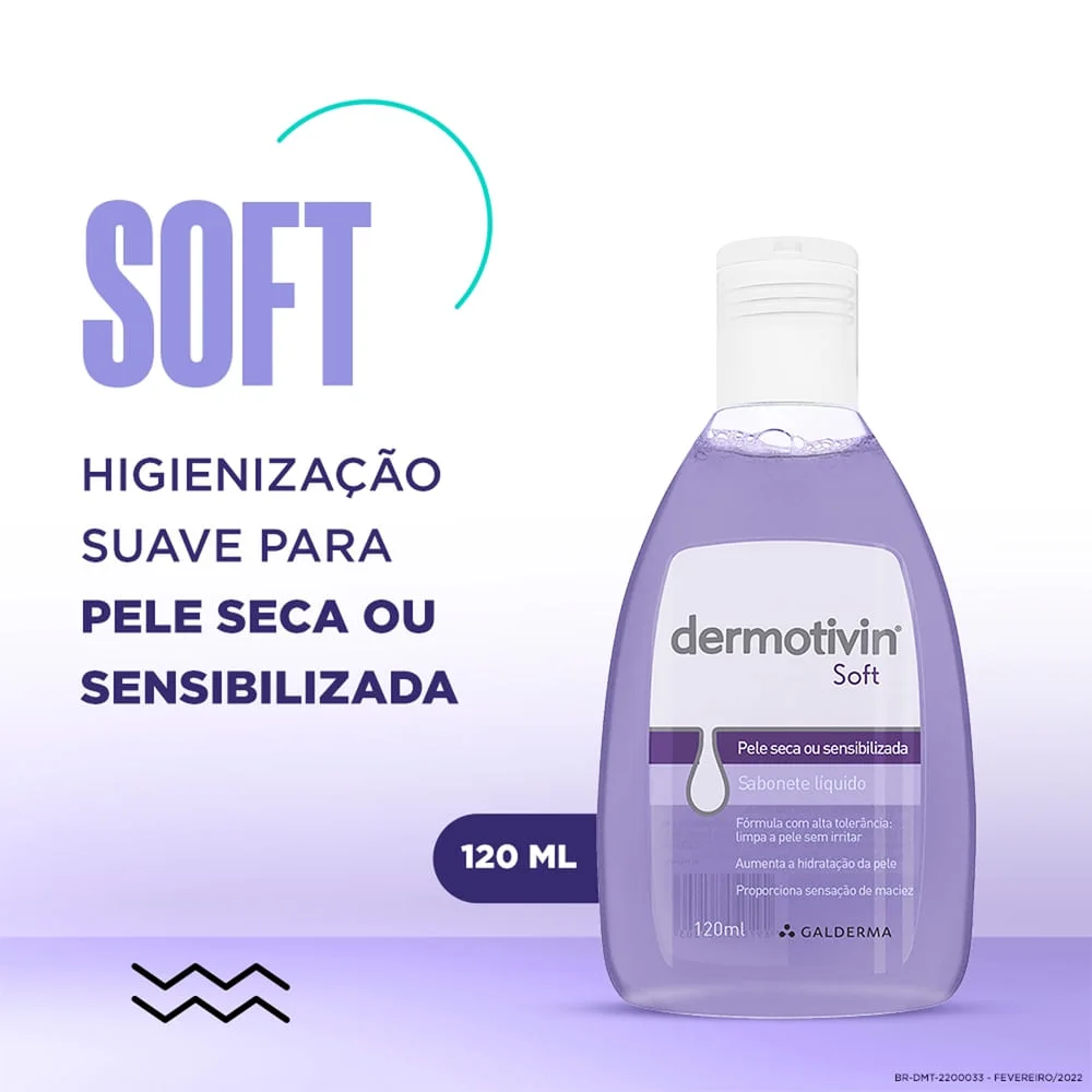 Sabonete Líquido Facial Dermotivin Soft Pele Seca ou Sensibilizada 120ml
