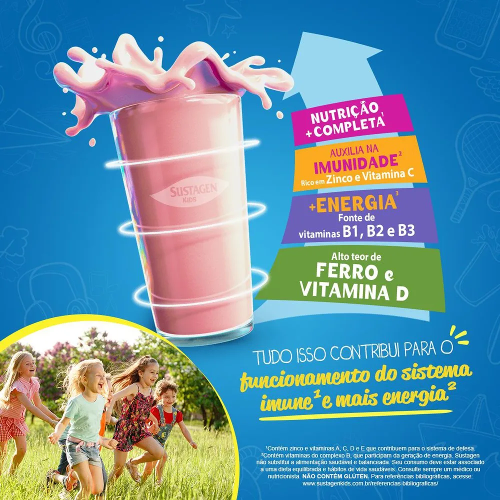 Complemento Alimentar Infantil Sustagen Kids Sabor Morango 350g