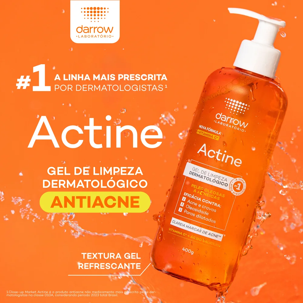 Gel de Limpeza Facial Darrow Actine Antioleosidade e Antiacne 140g