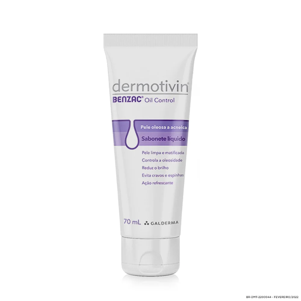Sabonete Líquido Facial Dermotivin Benzac Oil Control Pele Oleosa e Acneica 70ml