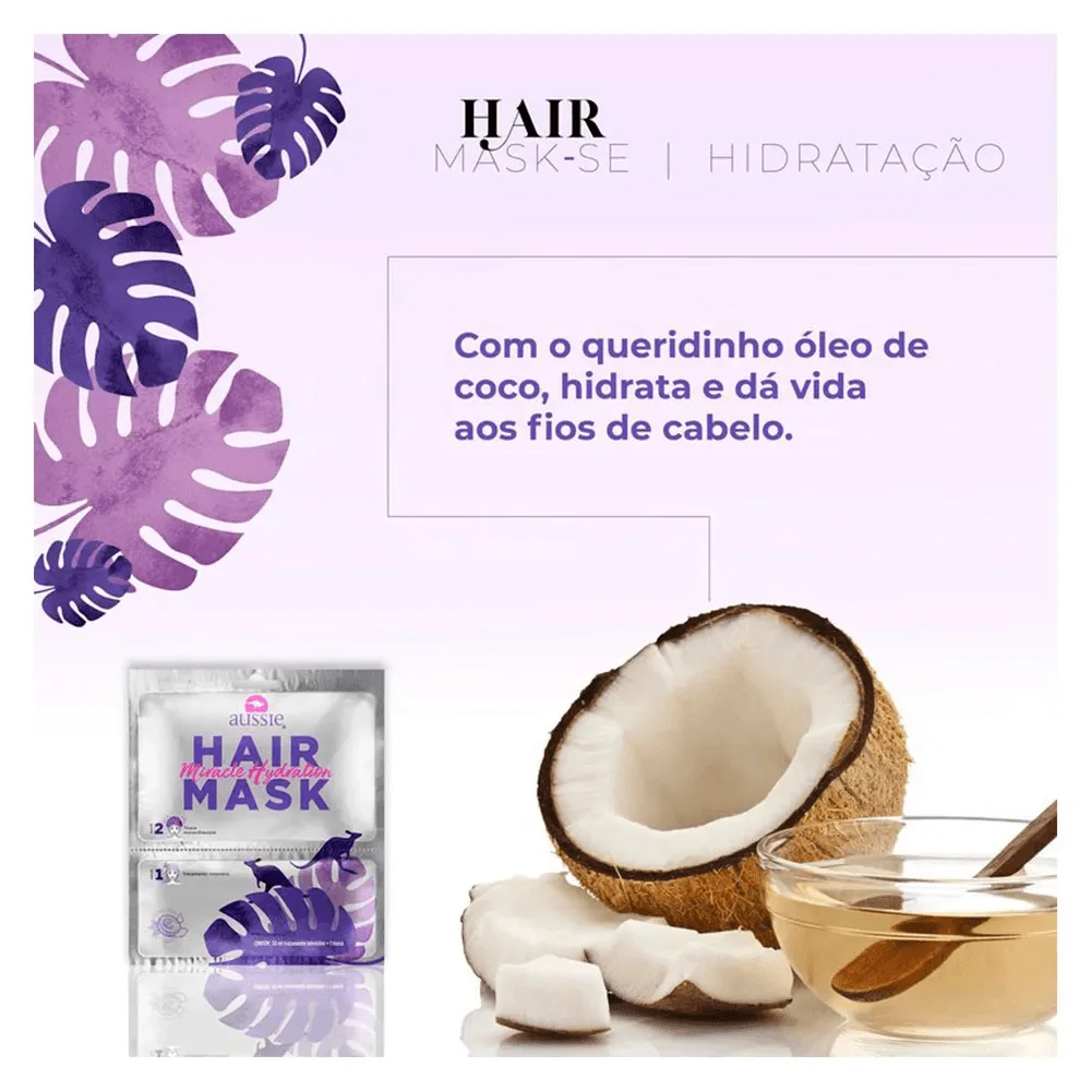 Máscara Capilar Aussie Miracle Hydratation 30ml