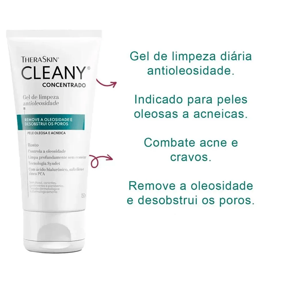 Gel de Limpeza Facial Theraskin Cleany Concentrado Antioleosidade  150ml