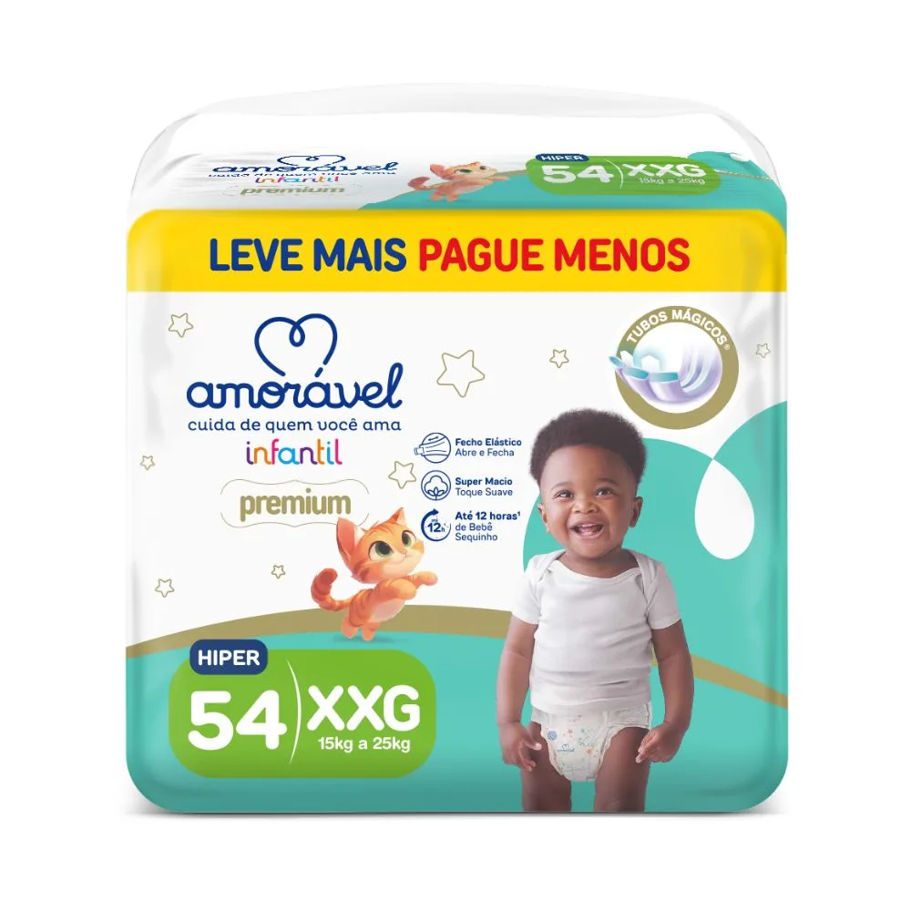 Fralda Amorável Premium XXG 54 Unidades
