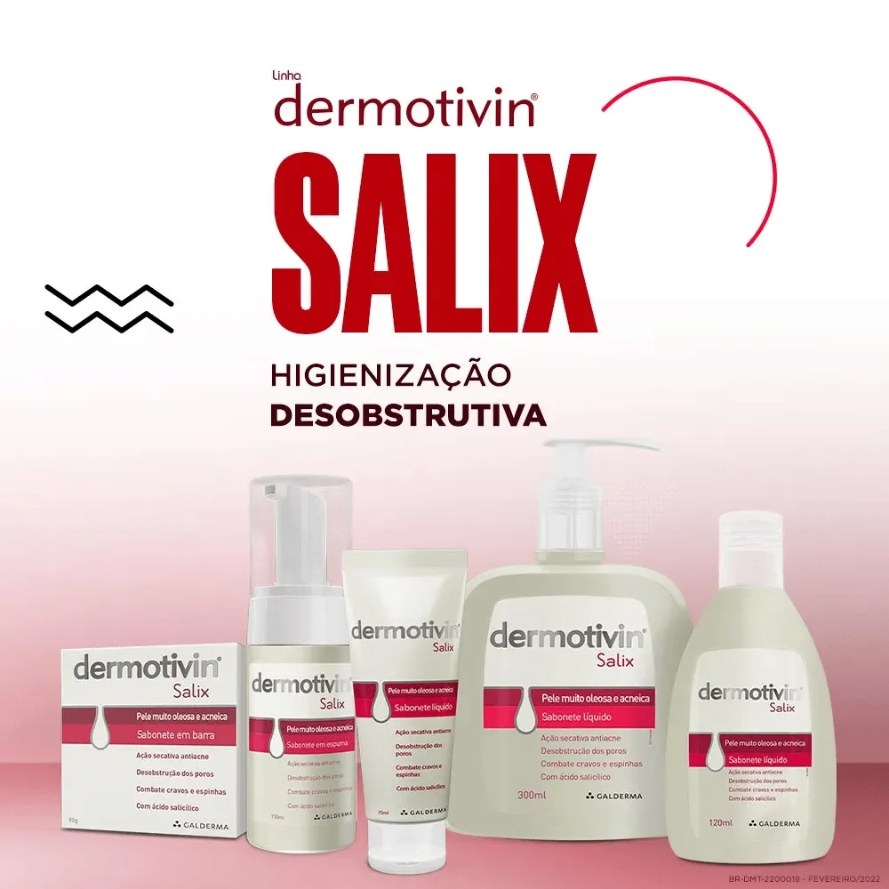 Sabonete Líquido Facial Dermotivin Salix Pele Muito Oleosa e Acneica s 70ml