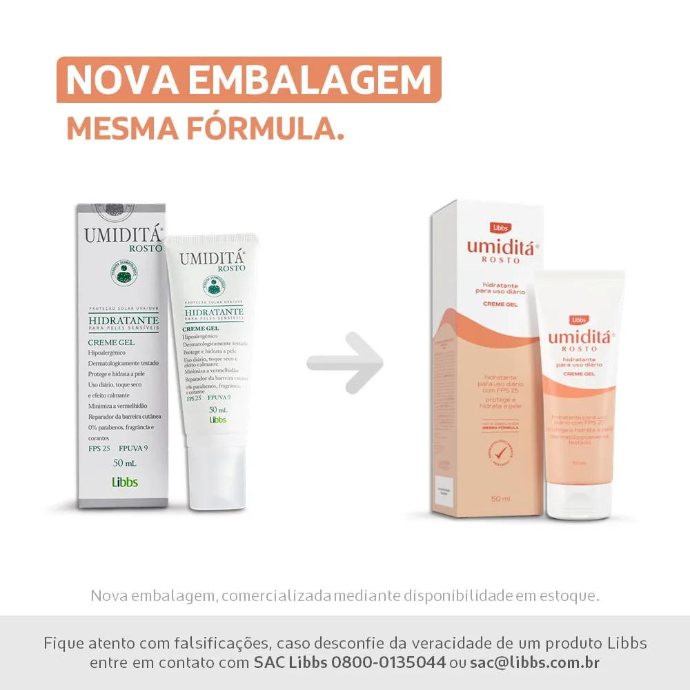 Creme Facial Umiditá Hidratante FPS 25 50ml
